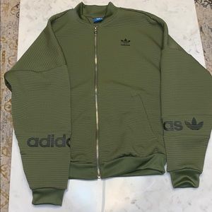 Adidas Three Stripes Green Bomber Jacket